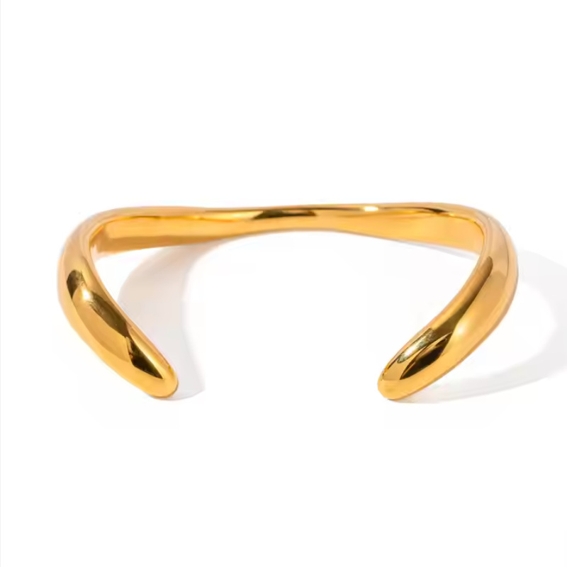 18K Gold Plated  Wavy Bangle Jewellery 