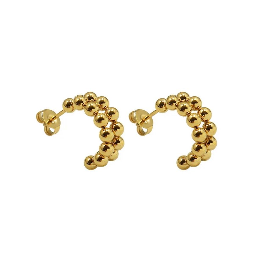 Gold plated semi half hoop earrings 