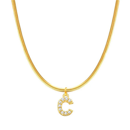 Diamond Gold Plated Necklace "C"