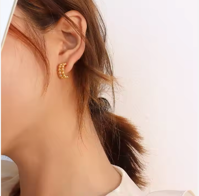 gold bubble earrings